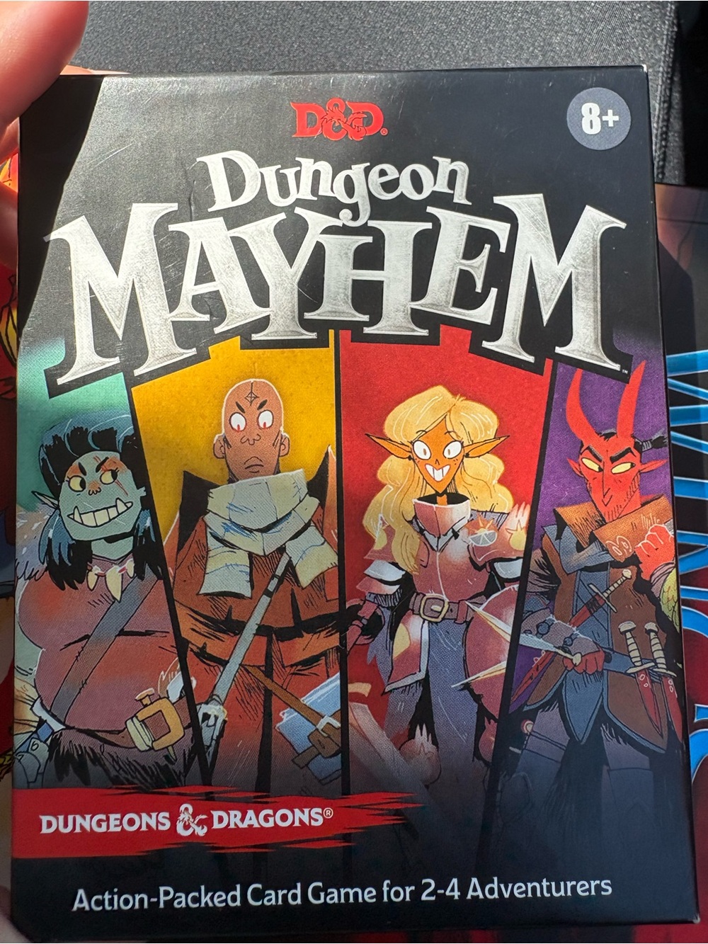 Dungeons & Dragons D&D Dungeon Mayhem Card Game 2–4 Players Open box